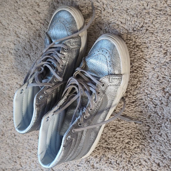 Vans Shoes - Vans Sk8-hi Women's Skate Shoes Size 6 Metallic Silver
